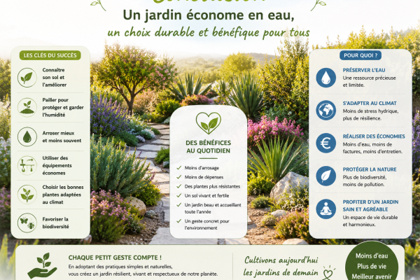 La meilleure économie d'eau reste encore de planter la bonne plante au bon endroit.